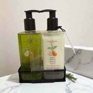 Pecksniff’s Pear & Vanilla Hand Wash + Lotion Set | 300 ml Each | With Caddy